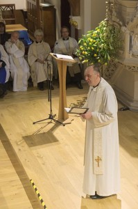 Graham addresses the congregation