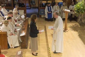 Mary Emma presents the keys of the building to Graham