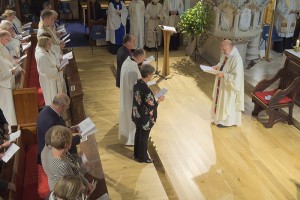 David Willington and Joyce Sampson present Graham to the Bishop