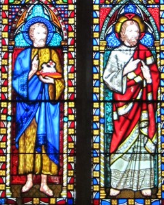St John the Baptist and Christ, from our East Window