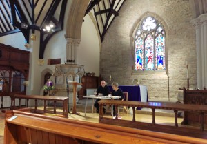 Graham, our Rector, and Judy, Vestry Secretary, chair the AGM after the service.