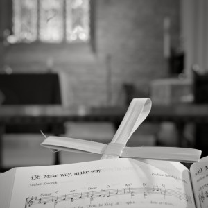 Make Way hymnbook palm cross closeup