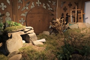 Cross relegated to the distance - today, we celebrate the stone rolled away from the tomb.