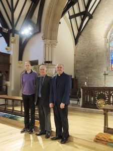 Geoff Bolton with our organist, Robin Miller and Rector, Graham Taylor, before the recital.
