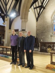 Geoff Bolton with our organist, Robin Miller and Rector, Graham Taylor, before the recital.